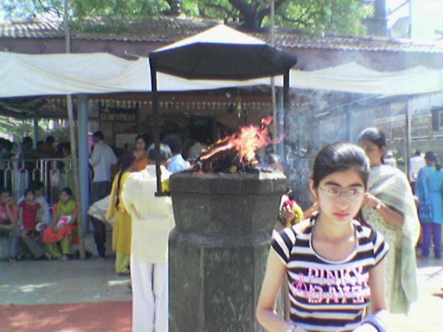 Sacred Fire Placed In Front Of Gurusthan